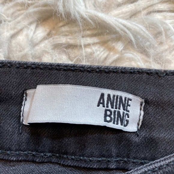 ANINE BING Double Zip Washed Black Low Rise Zipper Ankle Skinny Jeans sz 27 - Picture 3 of 14